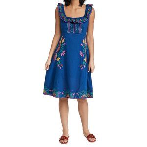 FARM Rio Cross Stitch Embroidered Midi Dress